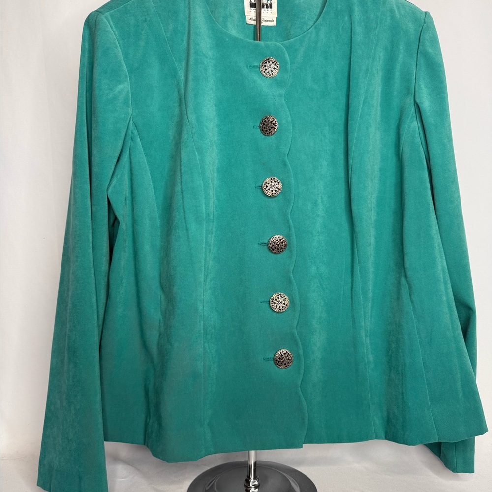 Vintage Leslie Fay Teal Button-Up Blazer